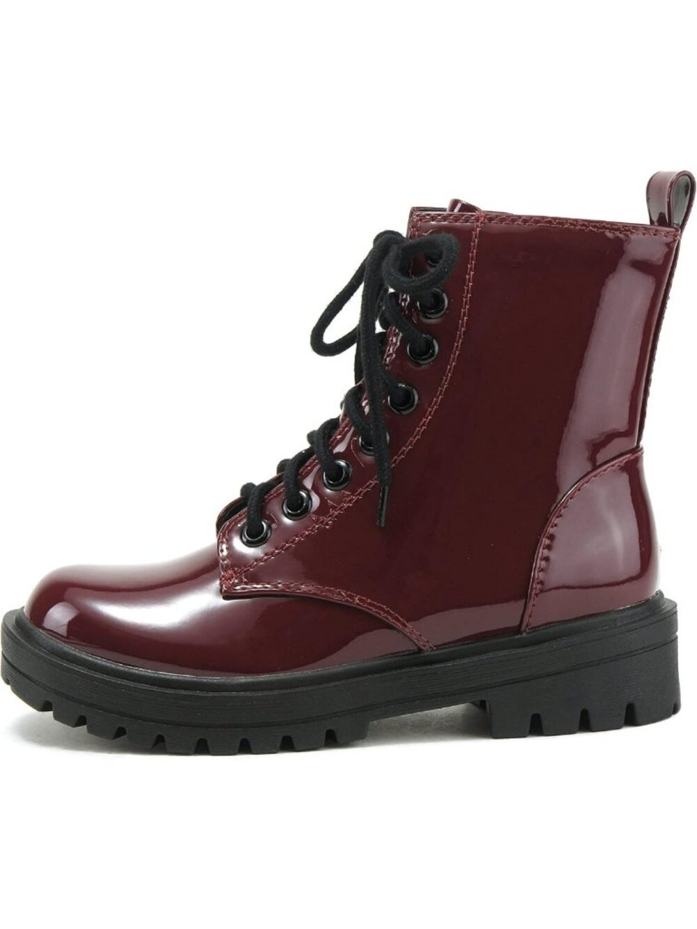 Lug Sole Combat Ankle Booties - Lace-Up with Side Zipper, Stylish & Comfortable